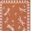 Terrace Dragonfly Outdoor Bordered Rug in Terracotta, Blue, Gold, Teal and Natural Swatch
