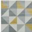 Sketch Cubic Geometric Hand Carved Rug in Pink Ochre Grey Swatch