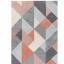 Zest Icon Geometric Rug in Blue, Mauve, Ochre and Terracotta Swatch