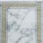Naxos Bordered Marble Like Design Gold Silver Rug in White Colour Swatch