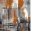Modern Spirit Artiste Pictorial Abstract Rug Runner in Grey Black, Navy, Ochre, Red ,Pink, Teal and Orange Swatch