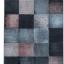 Modern Costa Abstract Blocks Squared Design Rug in Black Brown and Pink Swatch