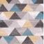 Spirit Triangle Geometric Modern Rug in Grey, Black, Red and Ochre Teal Swatch