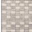 Empire Geometric Grid Hand Tufted Quality New Zeland Wool Rug in Cream/Natural and Black Swatch