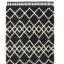 Morocco Modern Tribal Berber Shaggy Tasseled Rug in Charcoal and Ivory Swatch