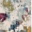 Nova Modern Abstract Pictorial Painterly Rug in Mustard and Navy Fuchia Swatch