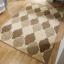Modern Visiona Convex Geometric Natural & Grey Hand Tufted Rugs Swatch
